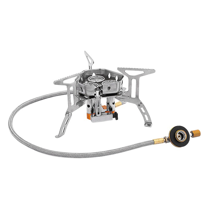 Outdoor Portable Stove Gas Stove Camping Style Cooker Camping Style Mini Cassette Stove Fierce Fire Gas Stove for Boiling Water and Cooking