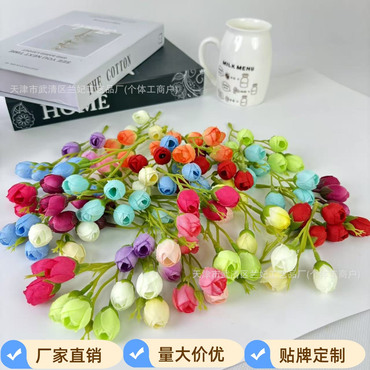Simulación de rosas 3 brotes de flores hechos a mano accesorios DIY diseño de pared de flores de boda decoración de fotografía pinzas de flores