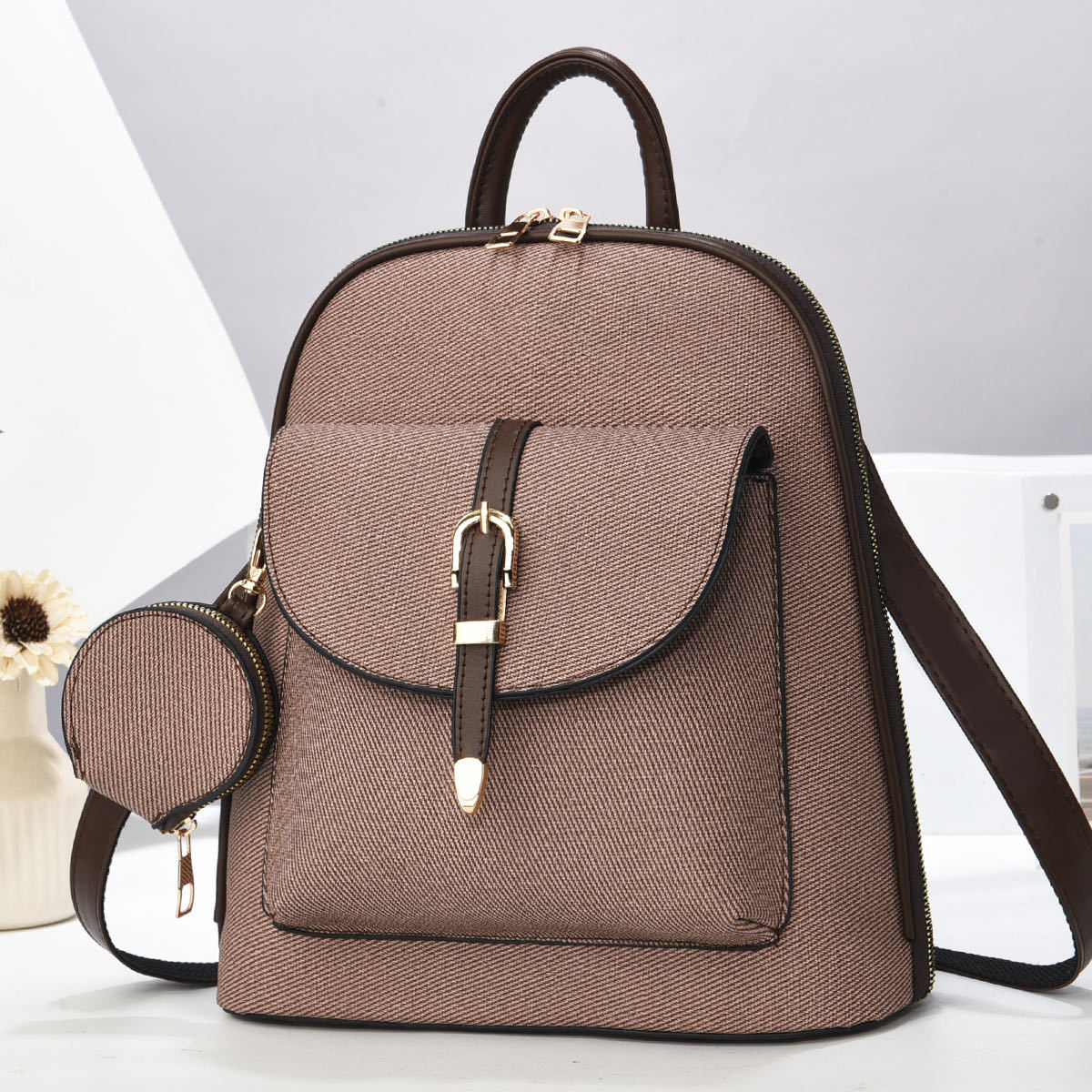 Fábrica de mujeres nuevas bolsas de hombro de mediana edad mujeres de hombro suave viaje mochila pequeña de doble uso gran capacidad