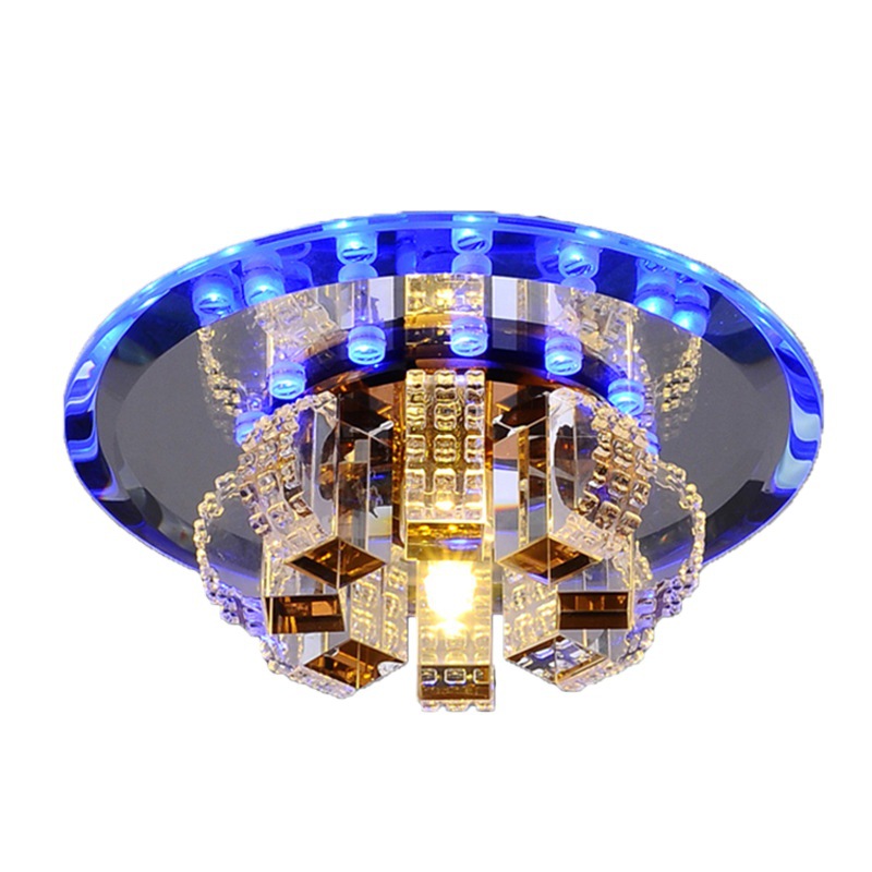 Luz de pasillo de cristal proyector luz casera creativa simple luz de pasillo moderno vestíbulo pasillo downlight balcón luz de techo