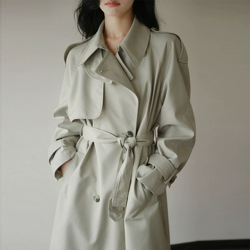 Длинное осеннее trench coat, куртка, 2024 год,mid-length, британский стиль, для подростков
