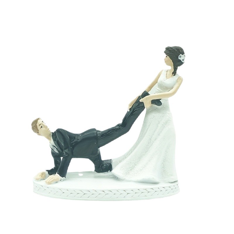 Torta de boda caliente transfronteriza muñeca hecha a mano decoración de resina regalo de boda artesanía del día de San Valentín