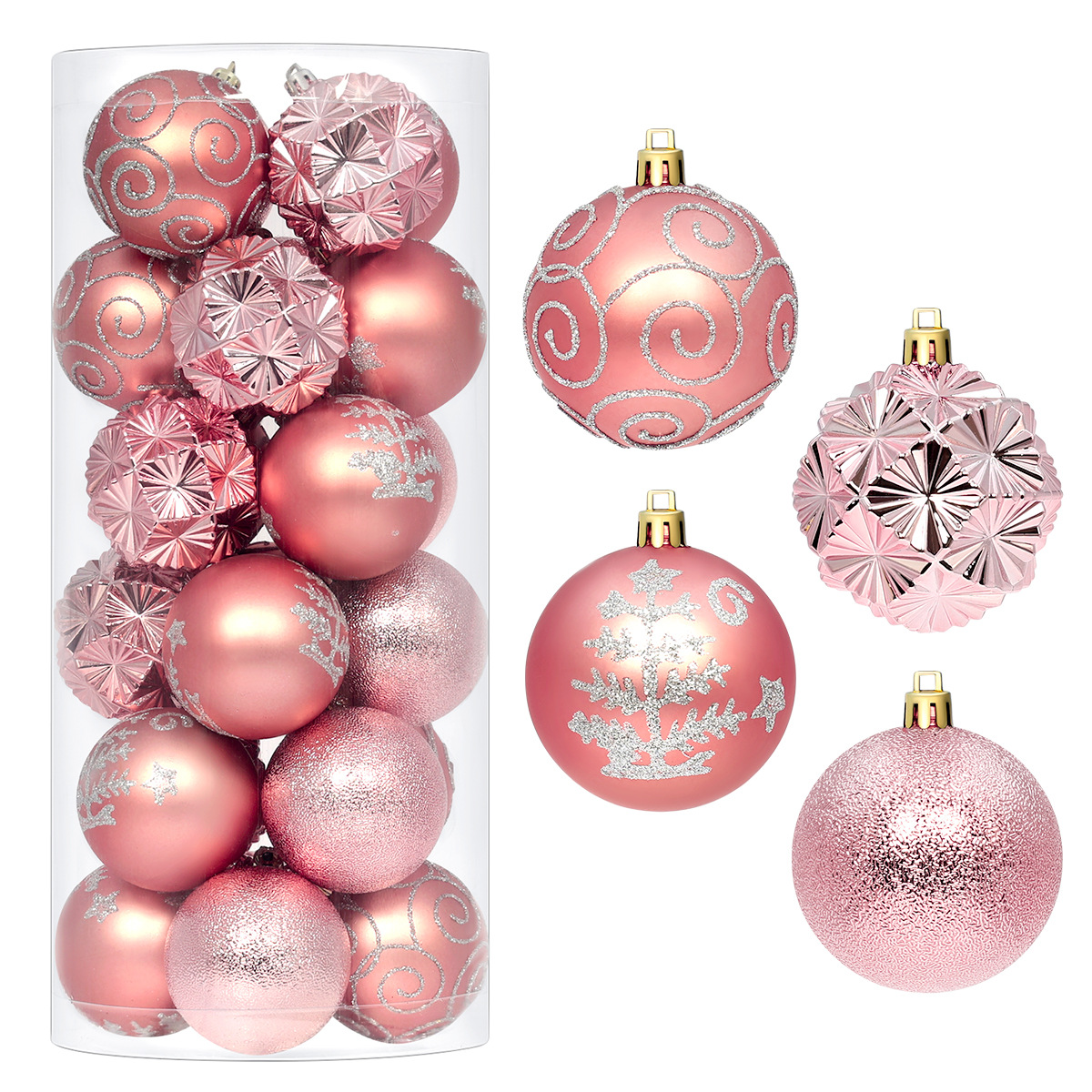 Nuevos productos transfronterizos de 6cm Navidad set de bolas de color de la familia centro comercial festivales diarios hermosos adornos colgantes de árbol de Navidad