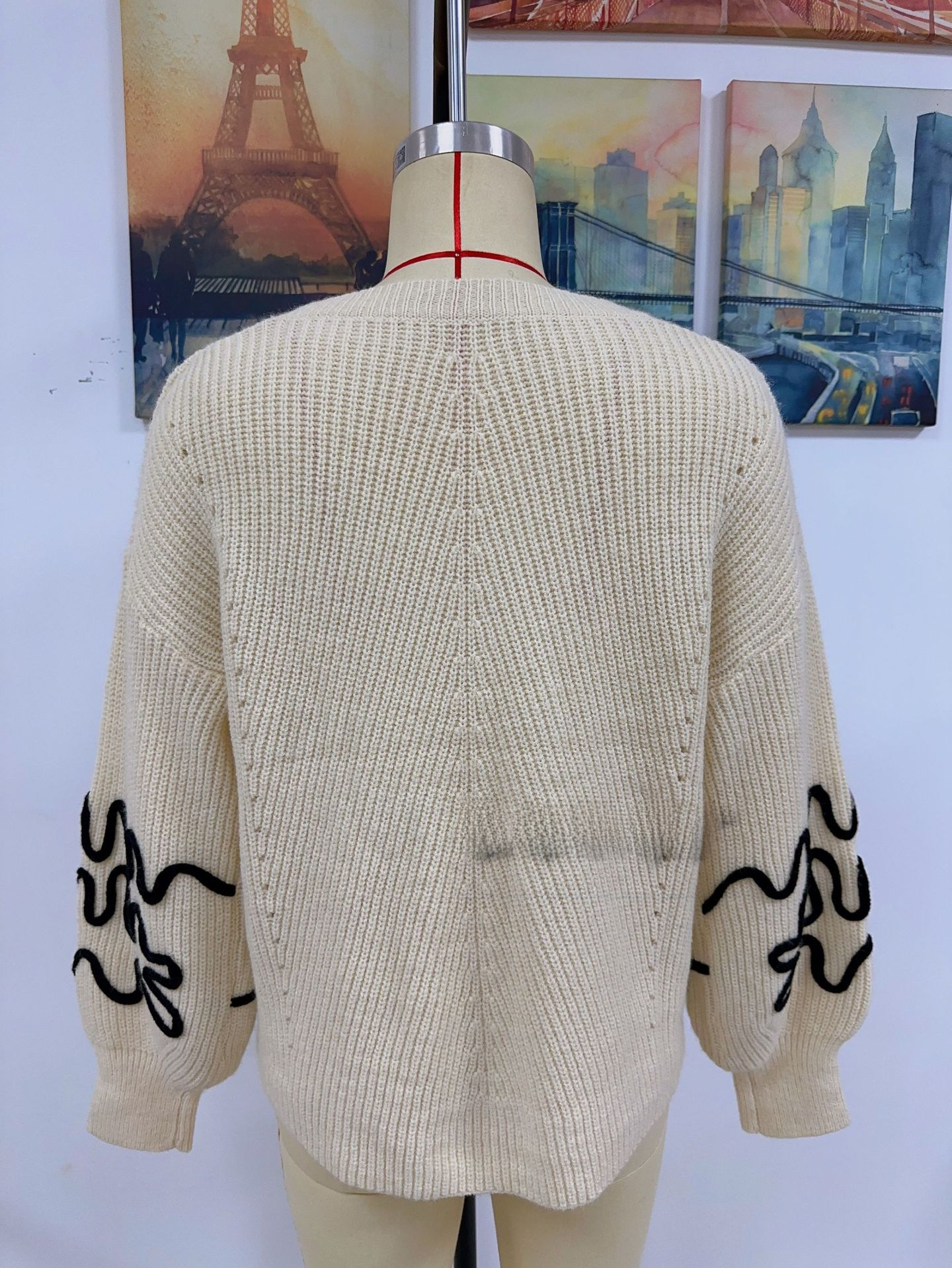Women's Sweater Solid Colour Pullover Casual Knitted Jumper_voghion.com