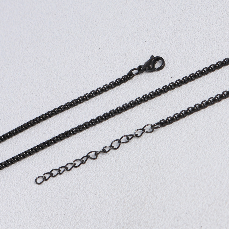 Quadratische Perlenkette Aus Edelstahl Für Damen Und Herren_voghion.com