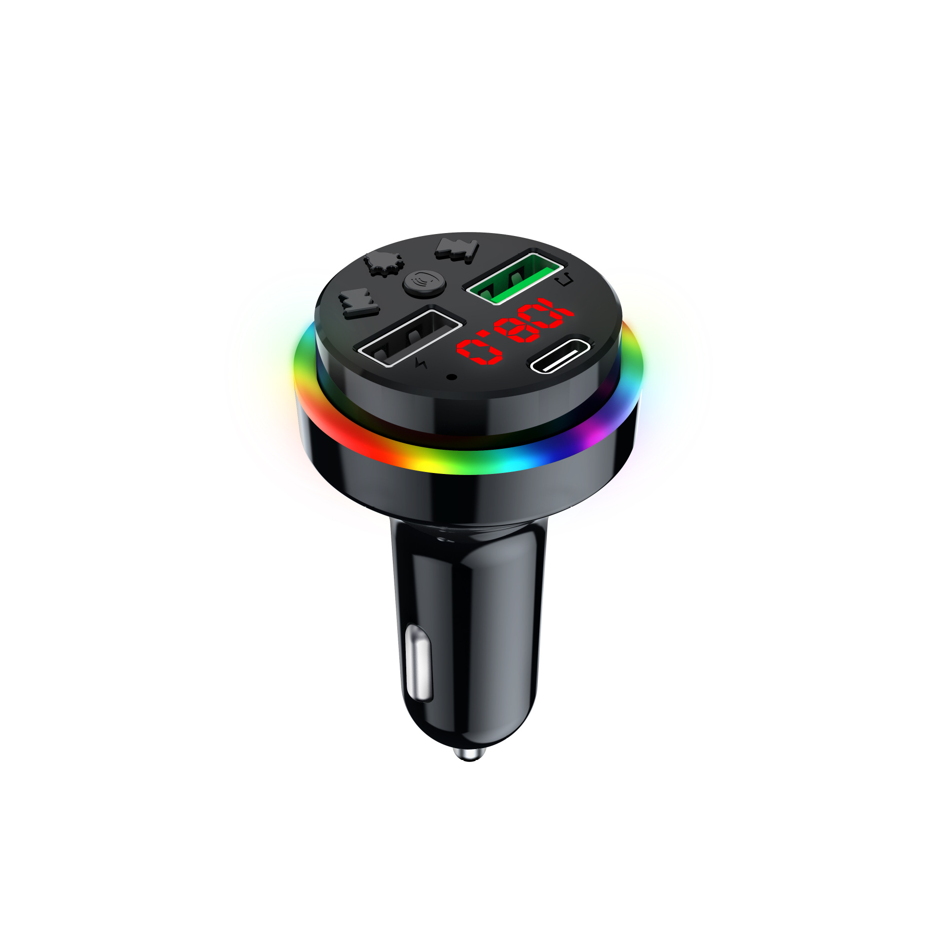 Chezai Car Charger Bluetooth MP3 Player Receiver (Car mp3) - f15-flat-button