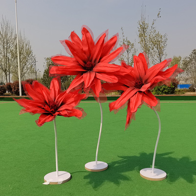 新款PE加纱玉兰花花头套装双层花瓣婚礼派对橱窗背景装饰拍摄道具