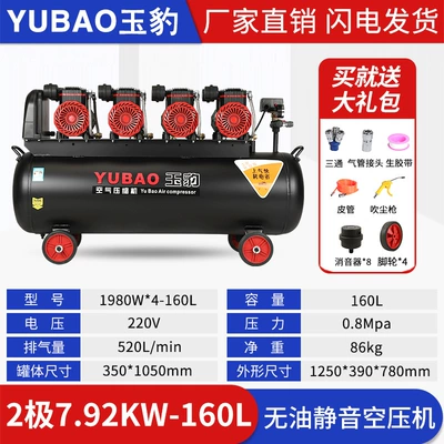 Hava kompressorları | Mute 220V Woodworking Spray Paint - 160-liters-1980w-intelligent-start-stop-double-solenoid-valve