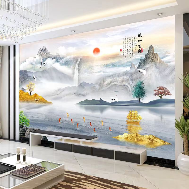 3d北欧电视背景墙布5d网红客厅卧室装饰墙画8d立体现代影视墙壁纸|undefined