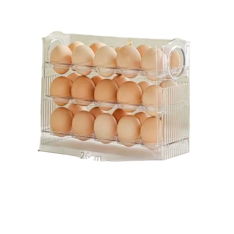 Caja de almacenamiento de huevos volcada automáticamente puerta lateral de refrigerador marco de almacenamiento de huevos especial para cocina caja de huevos cronometrada