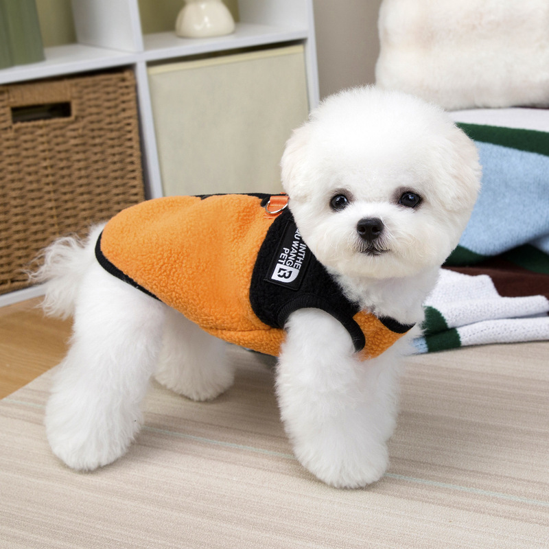 宠物服装小型犬狗衣服猫咪秋冬保暖舒适新款批发25羊羔绒背心撞色|undefined