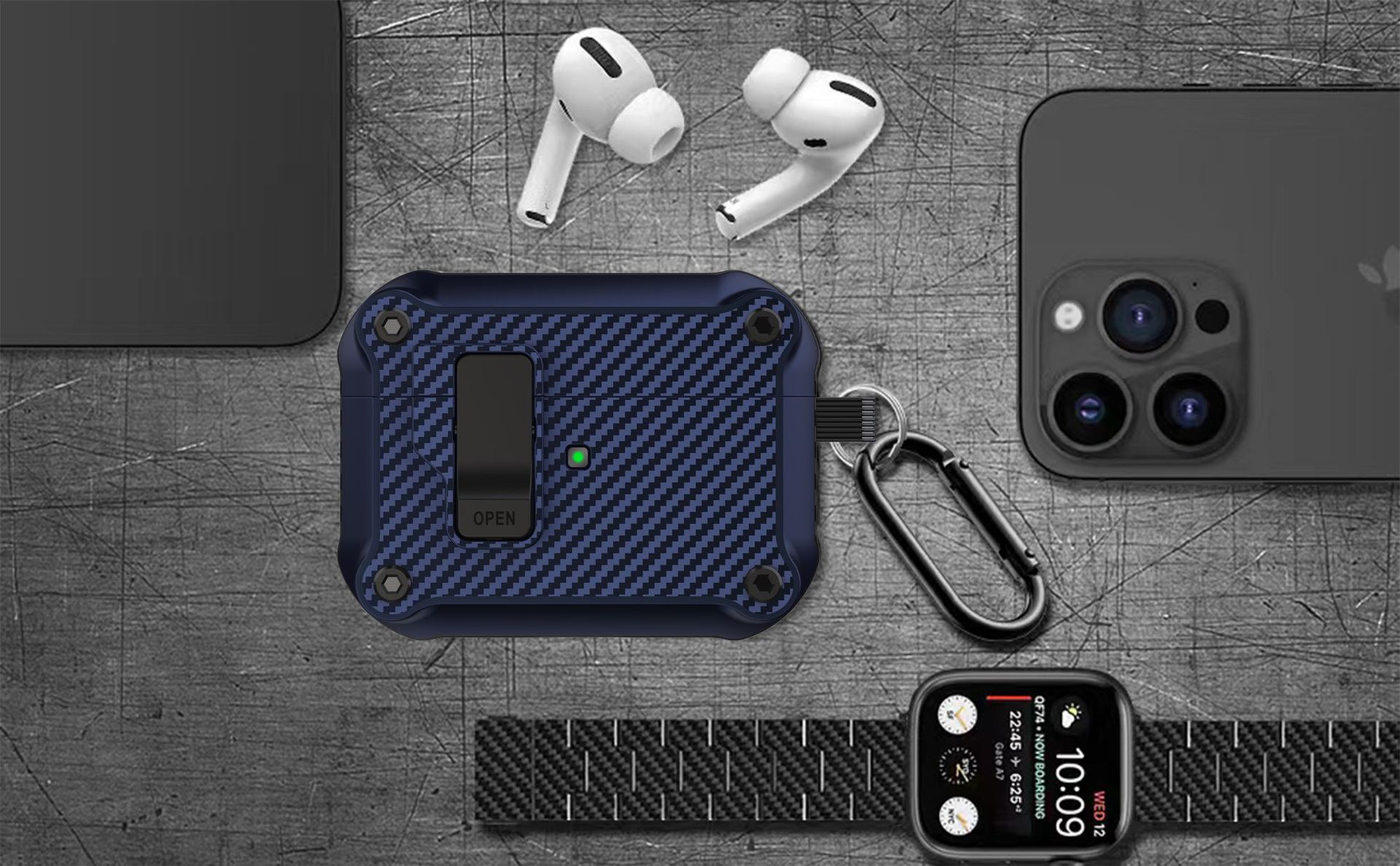 50g Weight iPhone Applicable Brands Earphone case Classification Carbon Fiber Material Solid Color Pattern Casual, Simple Style Style Injection Molding Craft Carbon Fiber Solid Color Injection Molding Casual Simple Style Earphone Case Earphone Cases Phone Accessories 8