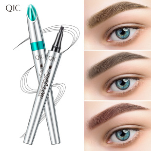 Wholesale Qic Four-Pronged Eyebrow Pencil Waterproof Non-Fading Simulated Four-Claw Liquid Wild Water Eyebrow Pencil Beauty Cross-Border Makeup