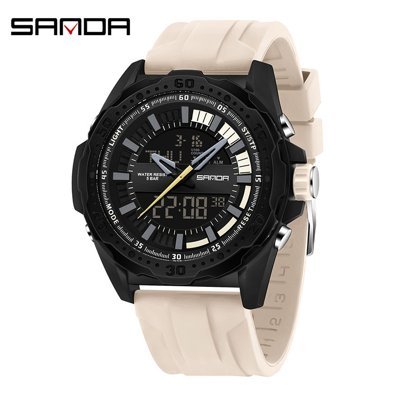 Sanda nuevo reloj de moda europea y americana cool, moda para hombres, adolescentes de secundaria, reloj electrónico deportivo