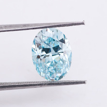 实验室培育钻裸石彩钻 CVD椭圆形蓝色钻2.66克拉VS1净度含证书