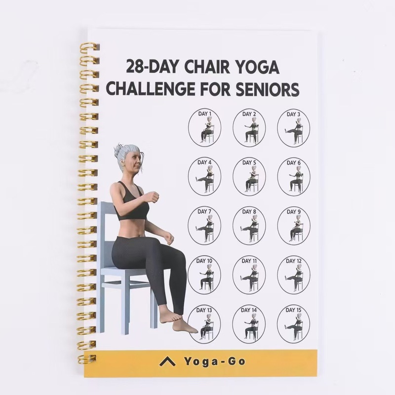 Cross-Border Amazon Temu New Spiral Interesting 28-Day Elderly Chair Yoga Pattern Notebook Wholesale