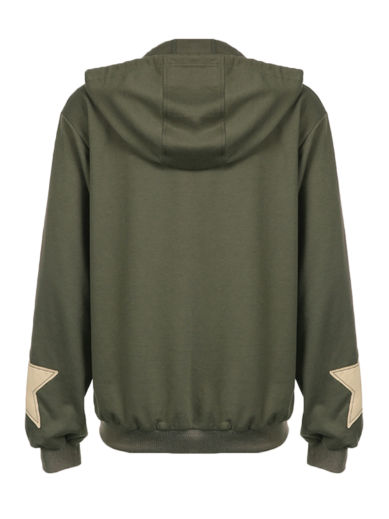 Vêtements pour femmes, style urbain, mode, veste David oversize à capuche et poches zippées, patchwork cinq étoiles, automne/hiver, vêtements d'extérieur décontractés_voghion.com