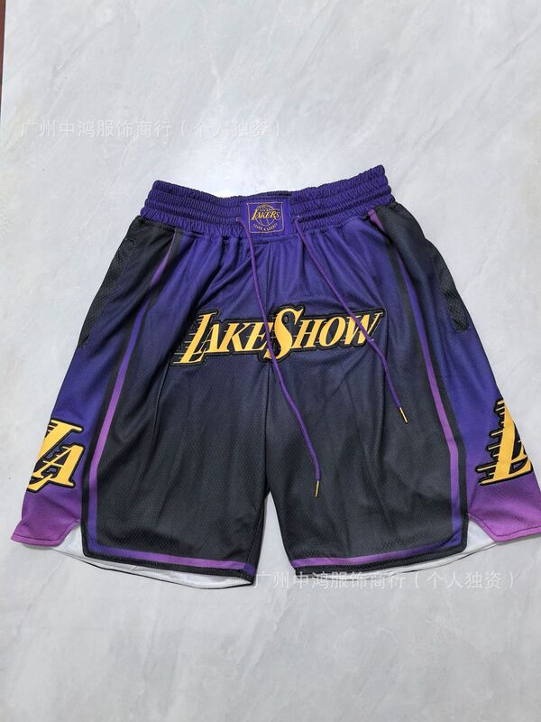 Foreign trade basketball shorts N/BA basketball uniforms Lakers, Knicks, Heat, Magic embroidered basketball sports shorts Foreign trade basketball shorts N/BA basketball uniforms Lakers, Knicks, Heat, Magic embroidered basketball sports shorts