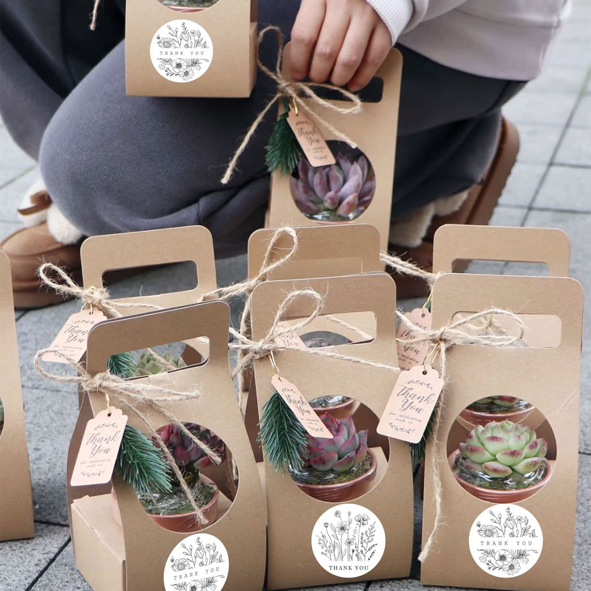 500 pegatinas de flores lineales, pegatinas de agradecimiento, rollos, pegatinas de sellado circulares, sobres de regalo, tarjetas de felicitación, suministros de decoración de bricolaje de fiesta