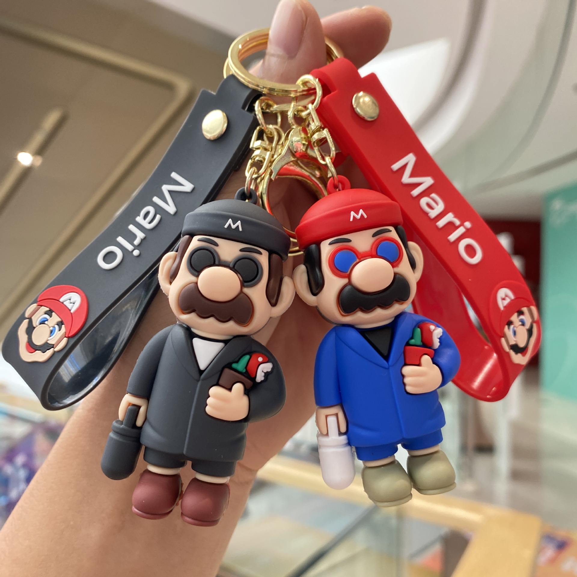 Venta caliente transfronteriza mario llavero muñeca máquina pequeño regalo de dibujos animados llavero bolsa de dibujos animados colgante al por mayor