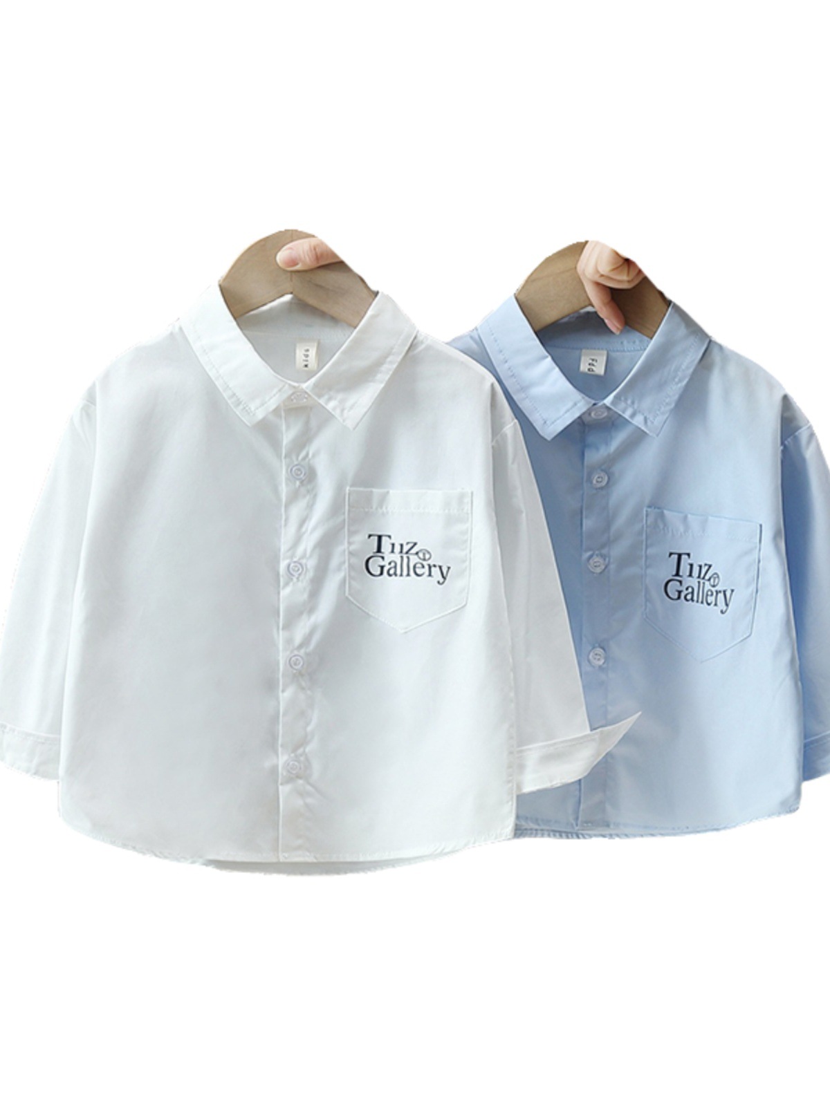 7821 Ropa infantil, camisa de manga larga para niños, estilo primavera-otoño 2026, camisa blanca de primavera para niños pequeños y medianos, a la moda