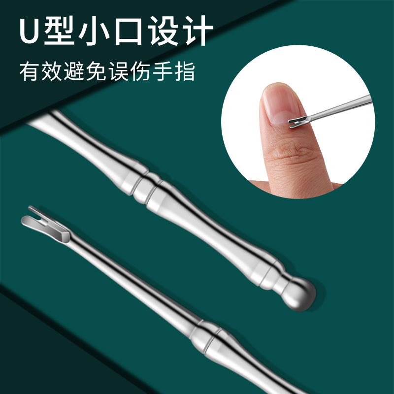 High-end bamboo stainless steel dead skin fork