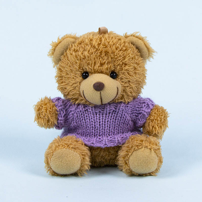 Lindo osito llavero colgante regalo creativo muñecas de peluche vestidas osito de peluche colgante de mochilas escolares para parejas
