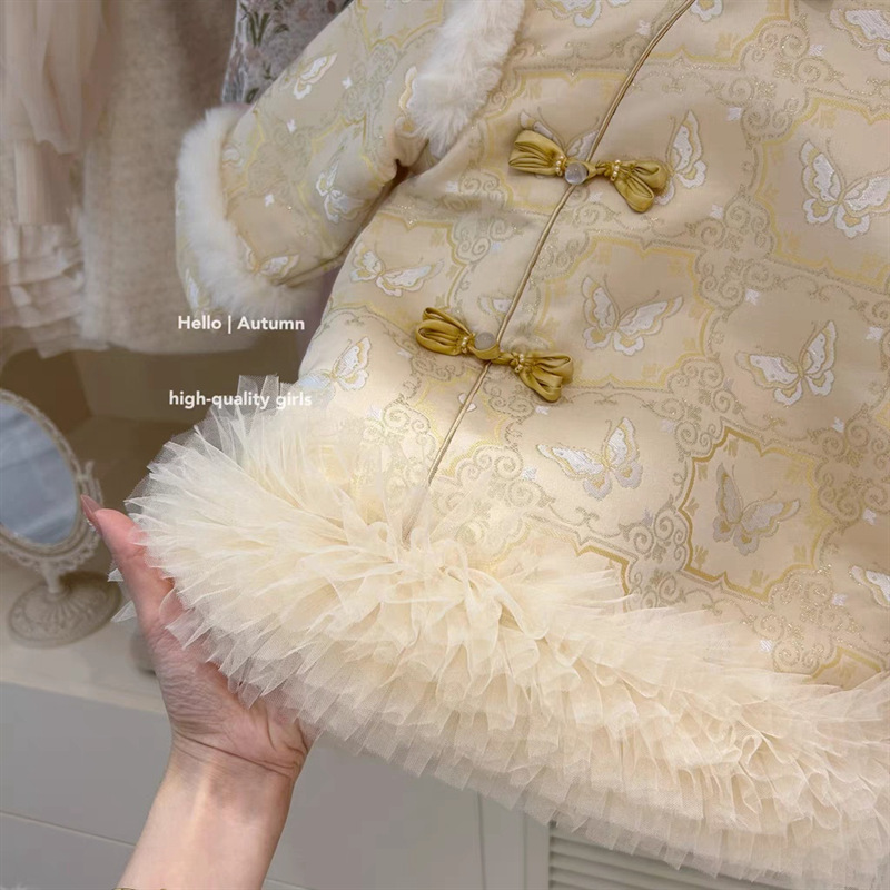 Zheng Qiyi vestido de princesa de niña de Año Nuevo 2025, nuevo vestido de aniversario, vestido de Año Nuevo de invierno
