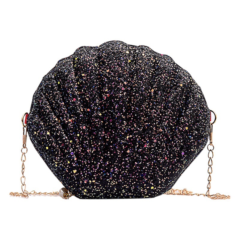 2023 nuevo cristal brillante Shell crossbody pequeña bolsa de estilo coreano lentejuelas de hadas moda Lindo bolso de hombro al por mayor