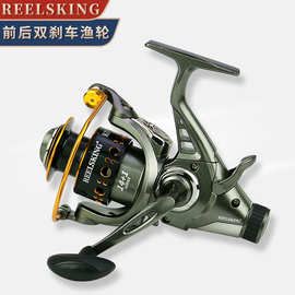 KD系列跨境双卸力金属头前后刹鱼线轮海杆轮抛竿鲤鱼渔线轮水库钓