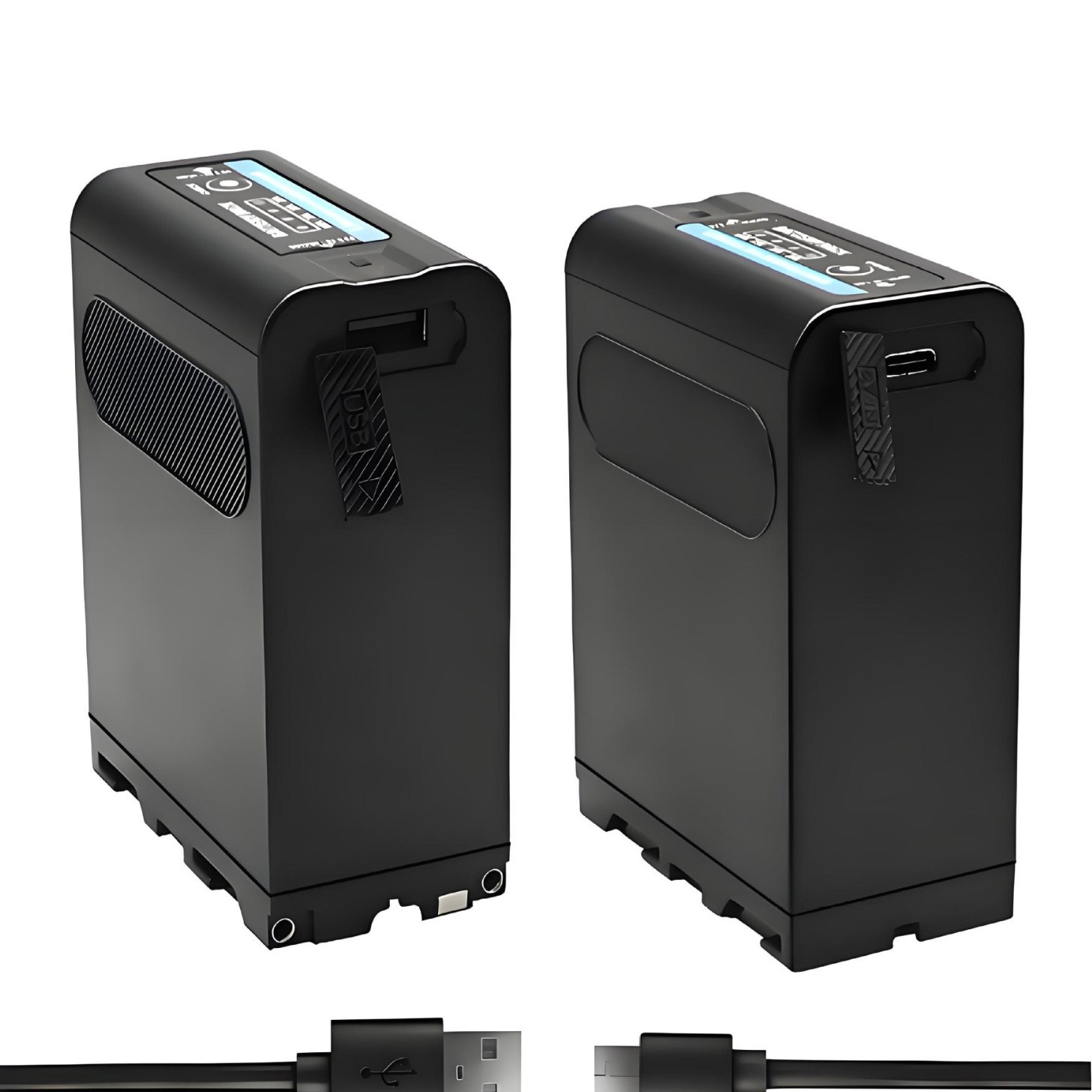 Cross-Border Popular Np-F990 Battery Camera with Power Display Type-C+Usb Interface F980 F970 Lithium Battery