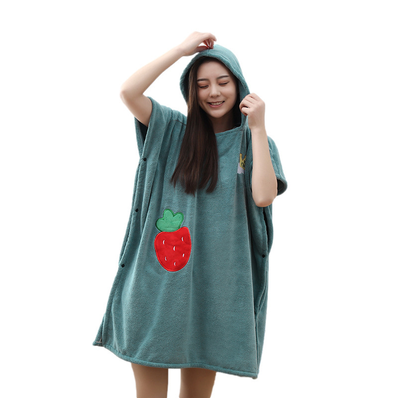 목욕 가운 가정용 목욕 목욕 목욕 타월 가구 매일 사용 산호 양털 성인 후드 부드러운 물 흡수 목욕 원피스 여성의 두꺼운