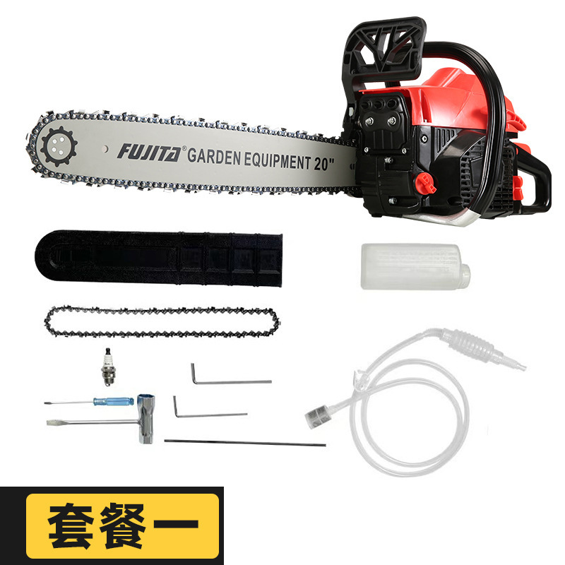20寸家用园林便携式链条锯单缸风冷二冲程电锯大功率汽油锯