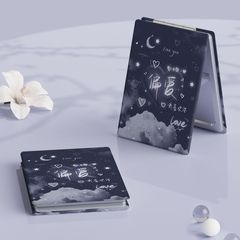 Elegant and Cool Style High-Quality Mini Dual-Sided Folding Mirror, Girly Heart Portable Convenient Makeup Mirror, Student Vanity Mirror