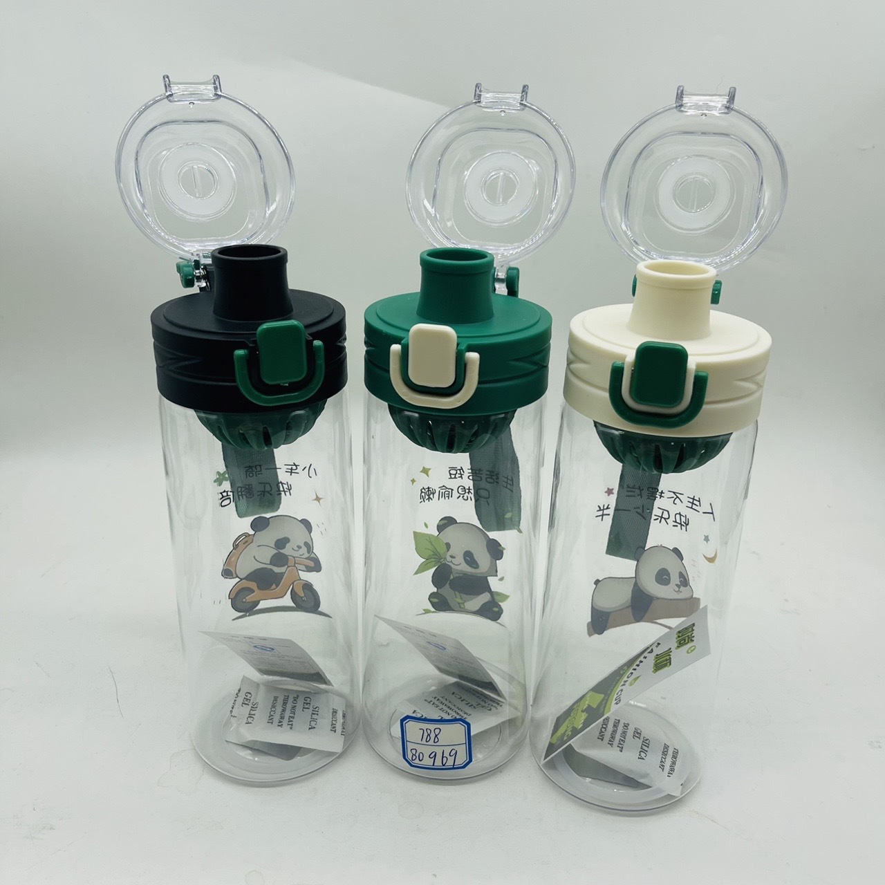 Fortun nuevo panda deportivo fitness taza espacial 650ml taza de plástico portátil para hombres hervidor botella de agua directa