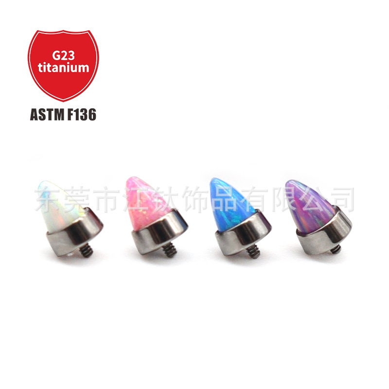 Pointed titanium steel lip stud product view