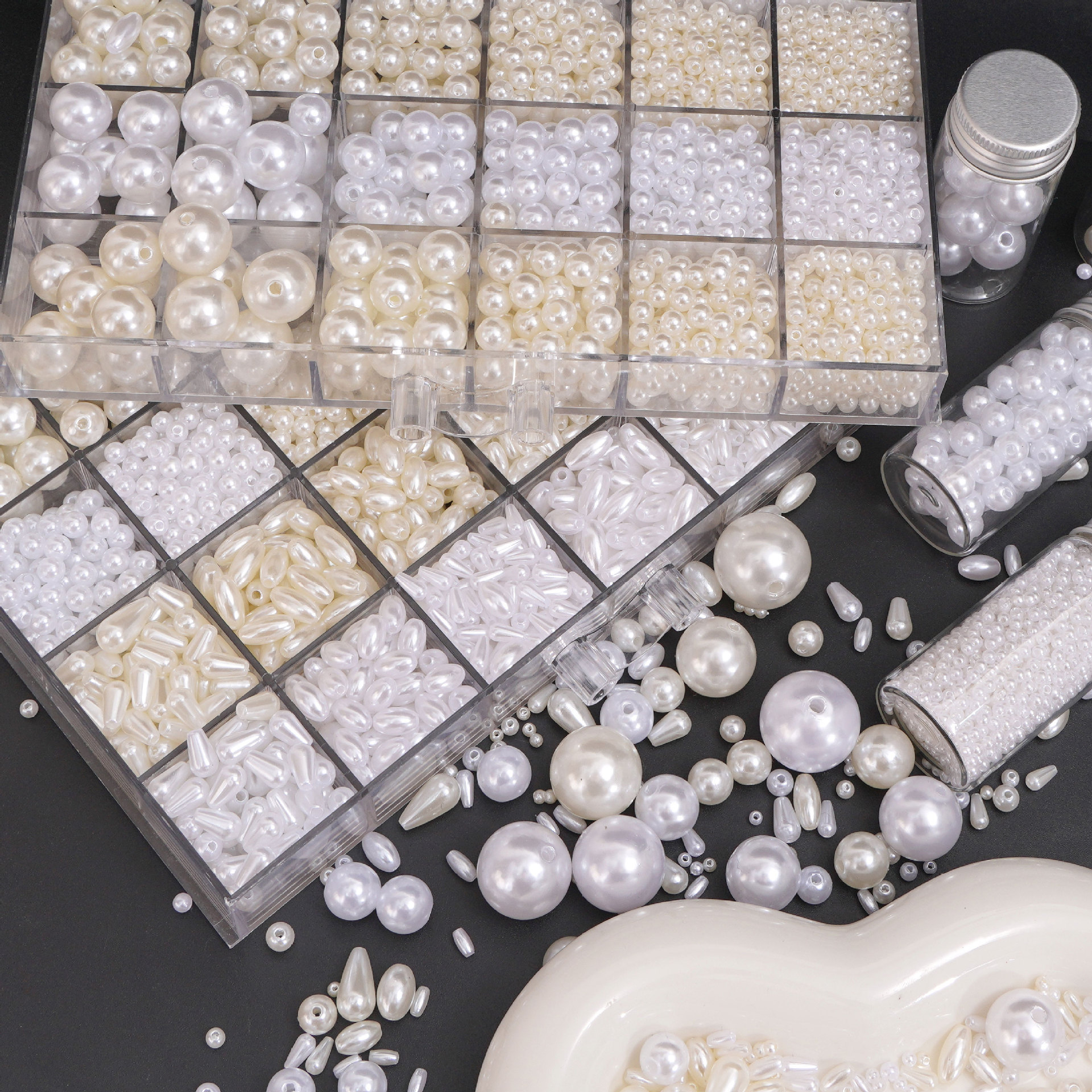 All Seasons Season Polished Finish 100 PCS/Package 10 PCS/Package 50 PCS/Package Diameter 4mm Diameter 5mm Diameter 6 Mm ABS Geometric Polished DIY Ornament Accessories Beads