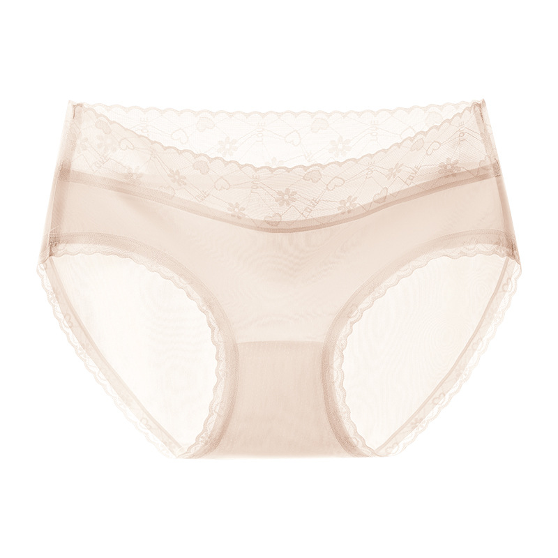 Ropa interior de seda de hielo para mujer estilo fino de verano sin costuras para niñas puro algodón antibacteriano entrepierna encaje sin costuras ropa interior refrescante