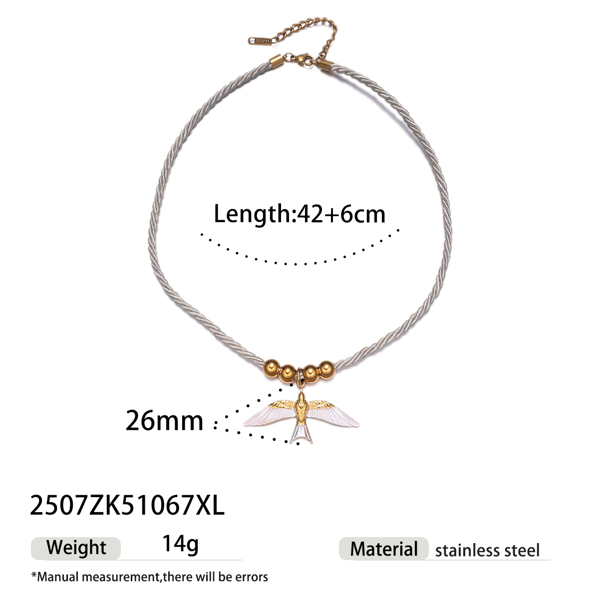 Tena collar de acero inoxidable europeo y americano de lujo ligero nicho blanco tejido de cuerda gruesa flor sol collar de concha joyería mujer image 10