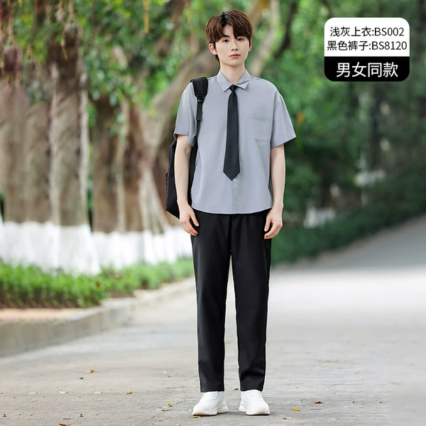 Light gray top + black pants-BS002+BS8120