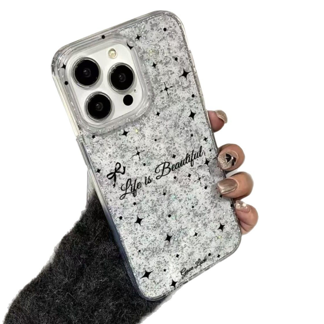 IMD transfronterizo para iphone16pro funda para teléfono móvil Apple 15 lámina de plata brillo 14/13promax nuevo 12X