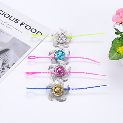 Electroplated plastic fingertip pull cord gyro pull rod inertia rotating alloy gyro toy gift
