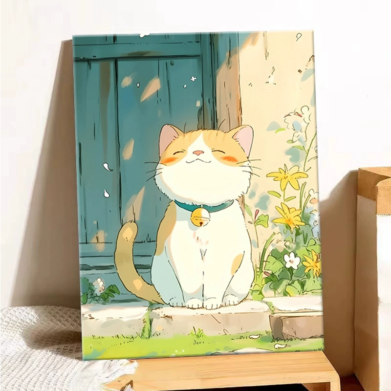 ✅Фуци Fat Cat Diy цифровая масляная живопись 2025 новый стиль чтобы снять стресс тело вручную рисование раскраска самостоятельно