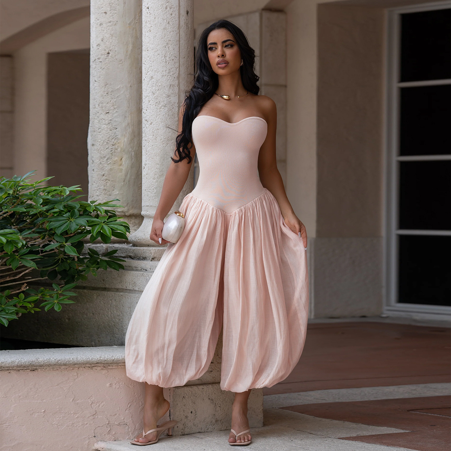 C7717 Aliexpress transfronterizo Amazon Europa y América de moda moda femenina temperamento sexy pechos delgados de moda monjeles