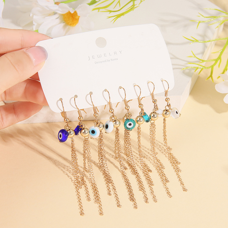 INS Style Devilu0027S Eye Alloy Irregular Plating Womenu0027S Drop Earrings 4 Pairs