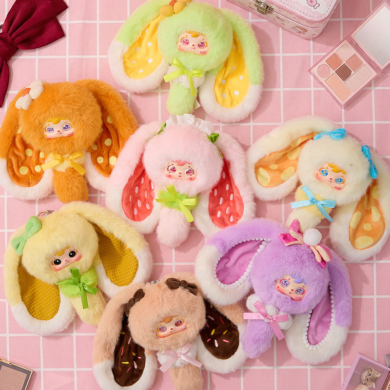 正版新款三小毛缤纷甜品梳妆派对毛绒玩具包包装饰品钥匙挂件礼物