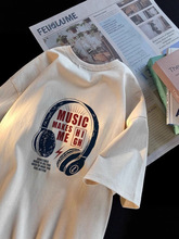 男童短袖t恤时尚夏季2025新款酷帅青少年夏装痞帅宽松体恤上衣服T