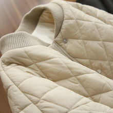 新款洋氣棉衣女學生韓版ins冬季羽絨棉服菱形格輕薄款小棉襖