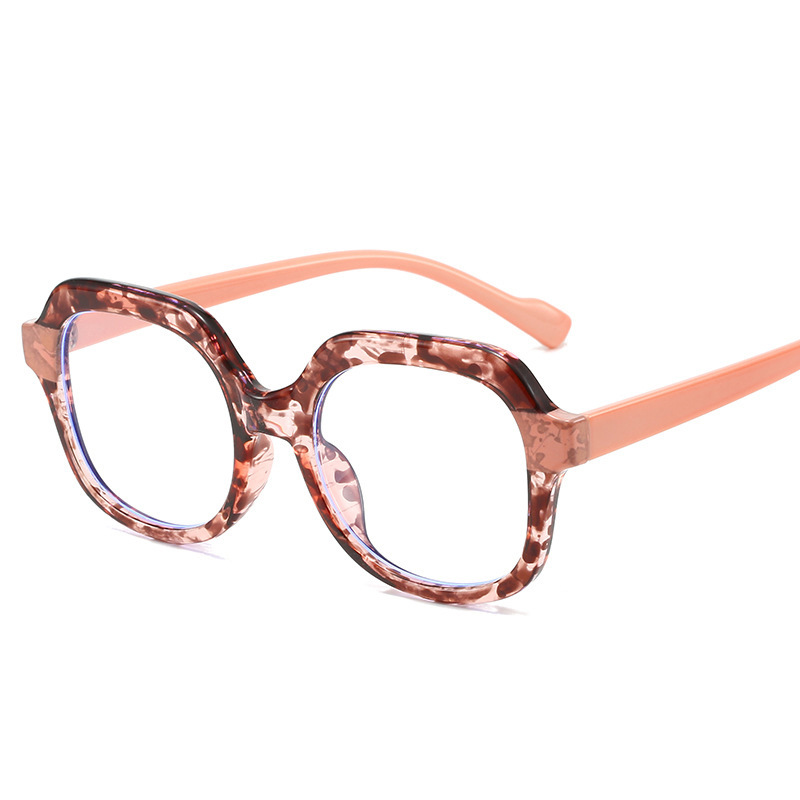 Gafas INS de alto grado marco cuadrado costura contraste color anti-azul gafas de luz Marco de las mujeres nuevas gafas lisas TR90 europeas y americanas