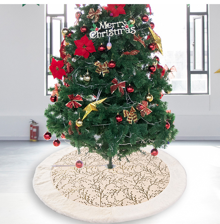 Christmas 122cm Flower Pattern Plush Tree Skirt Decoration Wholesale Nihaojewelry display picture 6